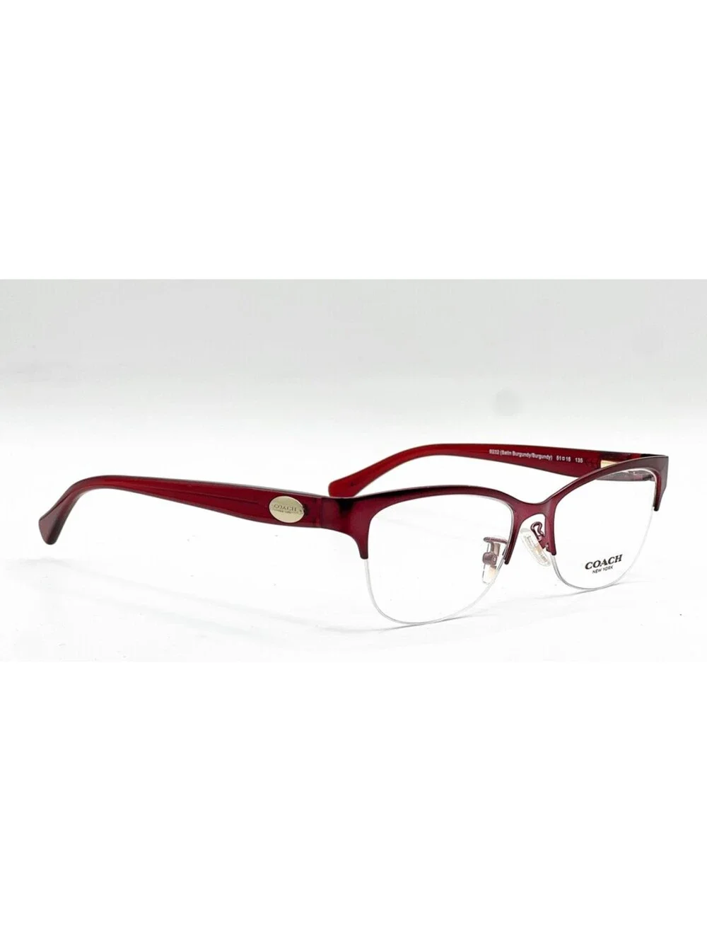Coach HC 5066 9232 Satin Burgundy Cat Eye Authentic Eyeglass Frames 51-16-135